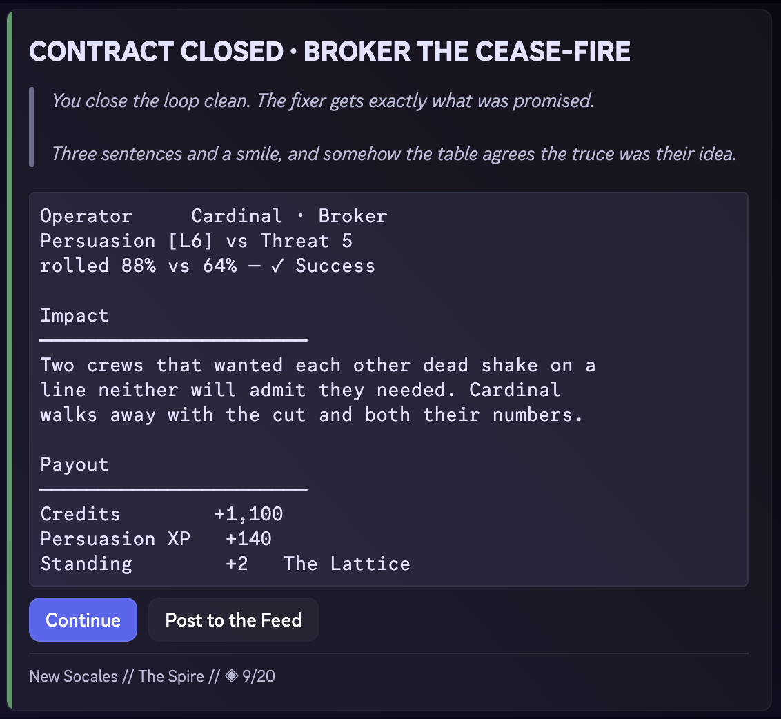The Payoff gameplay screen. A text description follows.